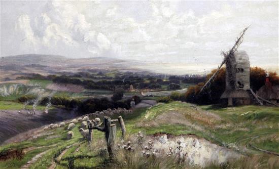 Sidney Pike (1880-1901) Lancing Old Mill 12 x 20in.